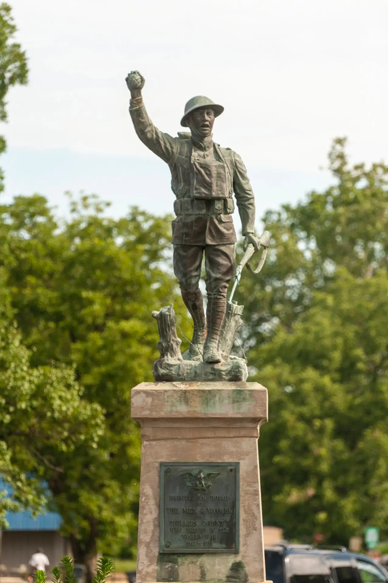 Historic Doughboy statue in downtown Helena