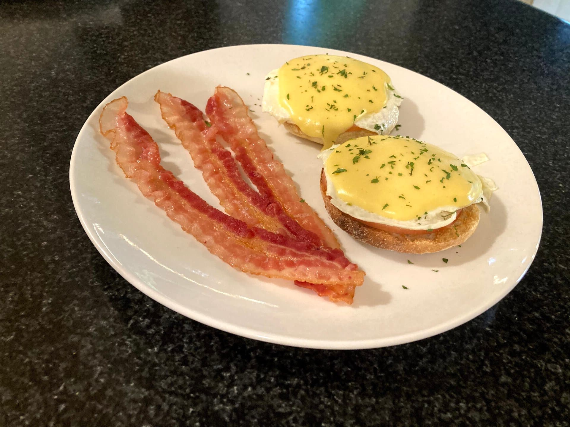 Eggs Benedict breakfast at The Edwardian Inn