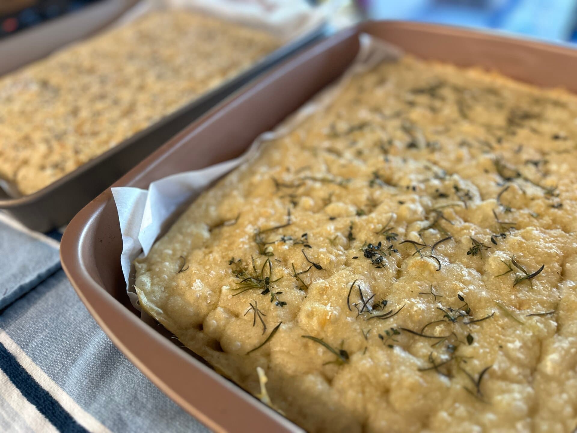 Fresh-baked rosemary focaccia