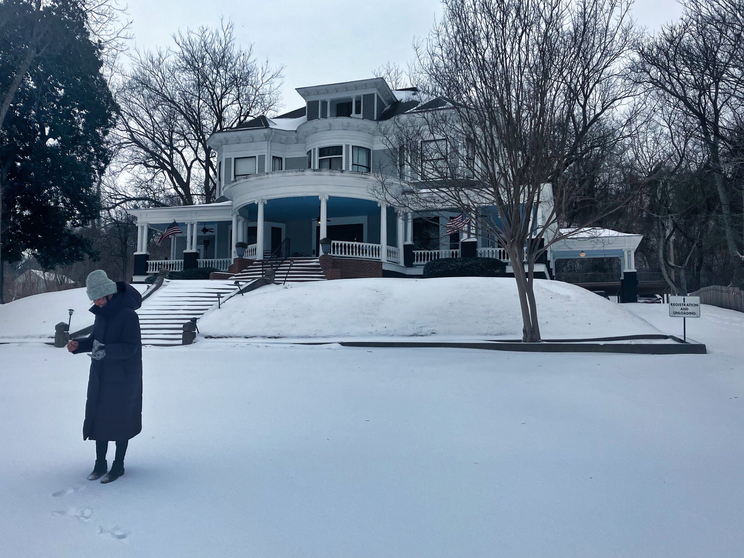 The Edwardian Inn on a snowy day